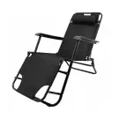 Sezlong de Gradina Garden Line - Negru - 153 x 60 x 30 cm