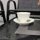 Set Mobilier de Gradina GardenLine cu Cadru Metalic - Masuta de Cafea + Banca + 2 Scaune - Gri