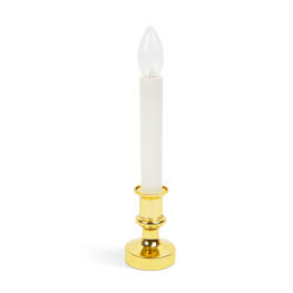 Ornament de Craciun - lumanare LED - alb / auriu - 22 cm