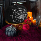 Decor Dovleac de Halloween - Sclipici Negru - Panza de Paianjen - 15 cm