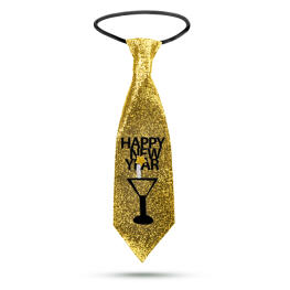 Cravata de Revelion - Sclipici Auriu - 41 x 11 cm