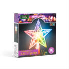 Ornament Brad Craciun, Model Stea, 10 LED-uri - 15 cm - RGB - 2 x AA