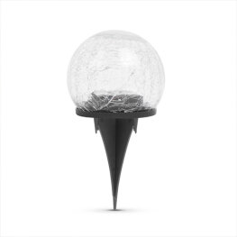Lampa Solara cu Tarus - Sfera din Sticla - 10 cm - 10 LED Alb Cald