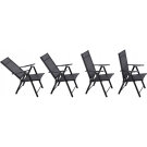Scaun Pliabil de Gradina GardenLine - 60 x 58 x 100 cm - Negru - 2 buc