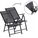 Scaun Pliabil de Gradina GardenLine - 60 x 58 x 100 cm - Negru - 2 buc