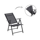 Scaun Pliabil de Gradina GardenLine - 60 x 58 x 100 cm - Negru - 2 buc