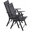 Scaun Pliabil de Gradina GardenLine - 60 x 58 x 100 cm - Negru - 2 buc