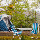 Scaun Pliabil de Camping - 75 x 51 cm - Dungi Albastre