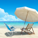 Scaun Pliabil de Camping - 75 x 51 cm - Dungi Albastre
