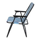 Scaun Pliabil de Camping cu Cotiere - 52 x 44 x 75 cm - Dungi Albastre