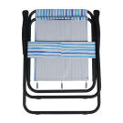 Scaun Pliabil de Camping cu Cotiere - 52 x 44 x 75 cm - Dungi Albastre