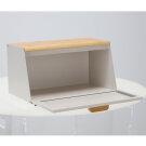 Cookline Hibisco Kenyértároló doboz bambusz fedővel - 35,5x17x19,5 cm - Fehér, fa