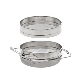 Dupla rozsdamentes acél méz szita 24 cm