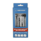 Fülhallgató mikrofonnal - Esperanza EH207KS - Fekete, Ezüst