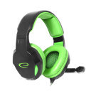Gaming fejhallgató mikrofonnal - Esperanza Cobra EGH350G - Zöld
