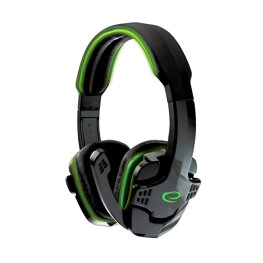 Gaming fejhallgató mikrofonnal - Esperanza Raven EGH310G - Zöld