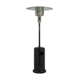 GardenLine Porszórt acél gázos teraszfűtő hőgomba - 221 cm - Fekete
