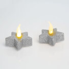 LED-es teamécses csillag alakú - ezüst - 2 db