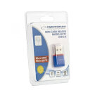 MicroSD USB kártyaolvasó - Esperanza EA134B - Kék