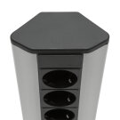 Sarokelosztó - 4 x 250V, 16A, 2 x USB - alumínium ház