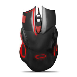Vezetékes gamer egér - Esperanza Hawk EGM401KR - Fekete, Piros