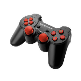 Vezetékes kontroller (PC, PS2, PS3) - Esperanza Corsair EGG106R - Fekete, Piros