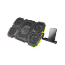 Világító RGB hűtőpad gaming notebookhoz telefontartóval (17) - Esperanza Breva EGC107