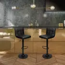Scaun Modern de Bar cu Inaltime Reglabila - Negru