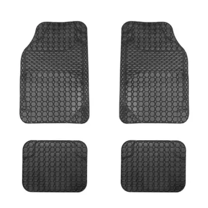 Set Covorase Universale din Cauciuc Auto - 68 x 44 cm / 44 x 34 cm - PVC - Negru