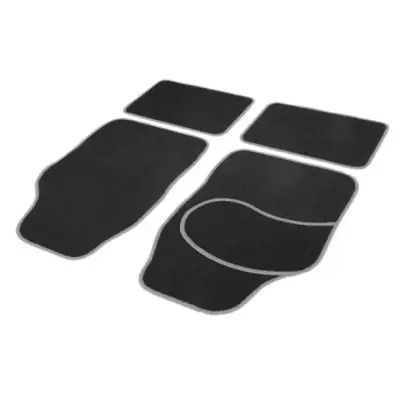 Set Covorase Universale din Textil Auto - 64 x 44 cm / 44 x 29 cm - Negru, Gri