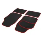 Set Covorase Universale din Textil Auto - 64 x 44 cm / 44 x 29 cm - Negru, Rosu