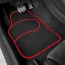 Set Covorase Universale din Textil Auto - 64 x 44 cm / 44 x 29 cm - Negru, Rosu