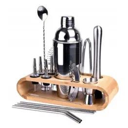 Set Mixer Barman Profesional din 17 Piese - Shaker, Suport - pentru Cocktailuri