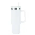Termos Alb din Otel Inoxidabil cu Pai, 1200 ml