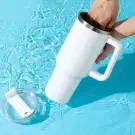 Termos Alb din Otel Inoxidabil cu Pai, 1200 ml
