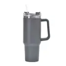 Termos Gri din Otel Inoxidabil cu Pai, 1200 ml