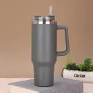 Termos Gri din Otel Inoxidabil cu Pai, 1200 ml