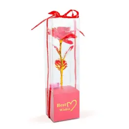 Trandafir Artificial Decorativ cu Lumini LED - Rosu