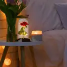 Trandafir Etern cu Iluminare LED - In Cupola de Sticla + Cutie Cadou