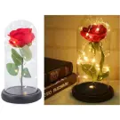 Trandafir Etern cu Iluminare LED - In Cupola de Sticla + Cutie Cadou
