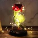Trandafir Etern cu Iluminare LED - In Cupola de Sticla + Cutie Cadou