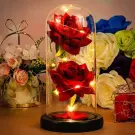 Trandafir Etern cu Iluminare LED - Rosu - 2 Trandafiri