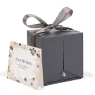 Trandafir Etern in Cutie Cadou cu Lantisor - 10,2 x 9,8 x 11 cm - Negru