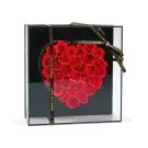 Trandafiri in Forma de Inima in Cutie Cadou - LED - 29 x 29 x 6,2 cm