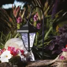 Lampă Solară cu LED pentru Grădină, Candelabru, 80 cm, Negru, Alb Rece