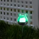 Lampă Solară LED în Formă de Broască - Lumină Rece Albă, Verde, 150 x 50 x 50 mm