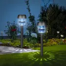 Lampă solară cu înfigere - 1 LED alb - 7,5 x 7,5 x 40 cm
