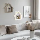 Decorațiune de Perete - Raft în Formă de Căsuță - 24 x 24 cm