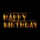 Ghirlandă LED - 'Happy Birthday' - 13 LED-uri - Alb Cald - 2 metri - Cu Baterii