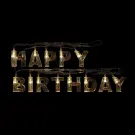 Ghirlandă LED - 'Happy Birthday' - 13 LED-uri Alb Cald - 2,16 m - Pe Baterii